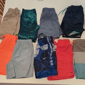 10 Boys' Athletic Shorts Bundle Medium Large Nike Under Armour Gap New Balance